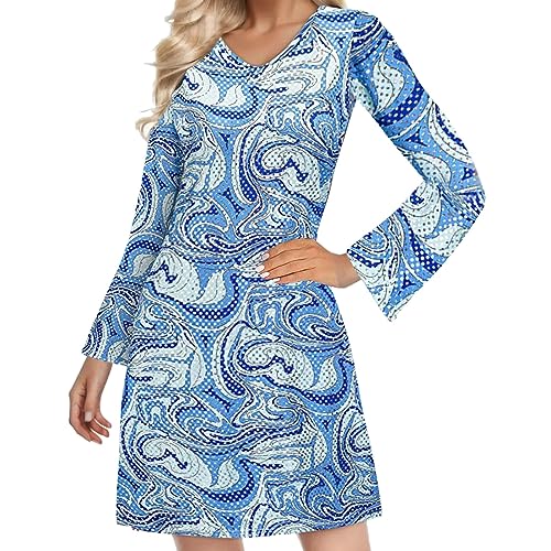 Orbgons Hippie Kostüm für Damen, 60er 70er Bekleidung Damen Hippie Kleid Frauen Mädchen Disco Kleider, Damen Retro Disco Outfit Faschingskostüm Hippie Kleidung Damen für Karneval Party (Blue, XL) Orbgons Hippie Kostüm für Damen, 60er 70er Bekleidung Damen Hippie Kleid Frauen Mädchen Disco Kleider, Damen Retro Disco Outfit Faschingskostüm Hippie Kleidung Damen für Karneval Party (Blue, XL) von Orbgons