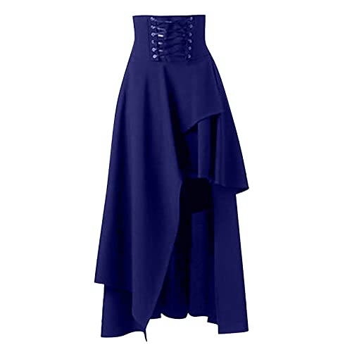 Orbgons Pirat Kostüm Damen, Damen Gothic Punksteampunk Spitze Rock Kleidung Kurzer Rock Mittelalter Rock Lang Unregelmäßiger Saum Maxirock Für Halloween Cosplay Damen Gothic Kleidung (Dark Blue, XXL) Orbgons Pirat Kostüm Damen, Damen Gothic Punksteampunk Spitze Rock Kleidung Kurzer Rock Mittelalter Rock Lang Unregelmäßiger Saum Maxirock Für Halloween Cosplay Damen Gothic Kleidung (Dark Blue, XXL) von Orbgons