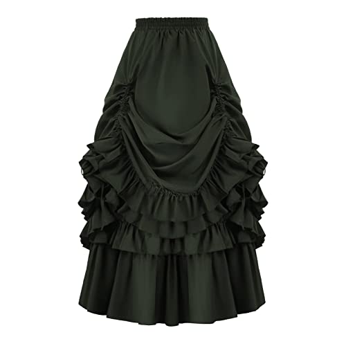 Orbgons Piratin Kostüm Damen, Mittelalter Rock Damen Gothic Rock Damen Faschingskostüme Klassiker Piraten Rock Unregelmäßiger Saum Lange Mittelalter Kleidung a Linien Damen Größen (Army Green, XL) Orbgons Piratin Kostüm Damen, Mittelalter Rock Damen Gothic Rock Damen Faschingskostüme Klassiker Piraten Rock Unregelmäßiger Saum Lange Mittelalter Kleidung a Linien Damen Größen (Army Green, XL) von Orbgons