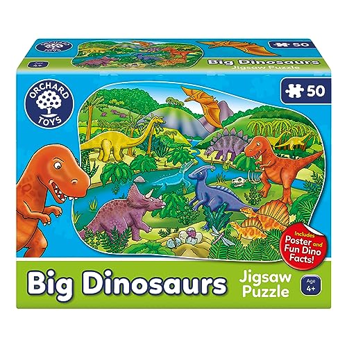 Orchard Toys Big Dinosaurs Jigsaw Puzzle for Kids, Large Floor Puzzle, 50-Piece Puzzle, Educational Toy for Toddlers and Age 4+ Makes a Great Animal or Dinosaur Gifts for Boys and Girls von Orchard Toys