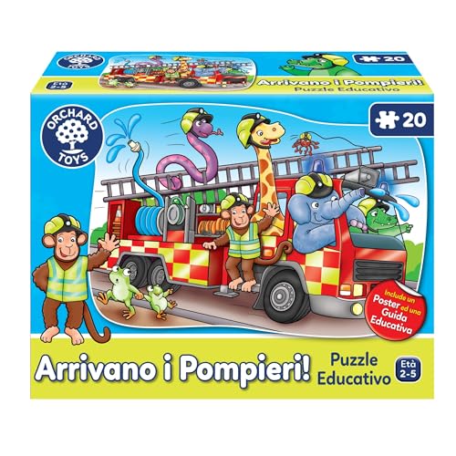 Die Feuerwehr kommt an! – Lernpuzzle 20 Teile, für Kinder von 2 bis 5 Jahren (italienische Ausgabe) von Orchard Toys