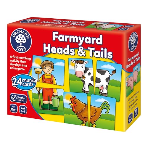 Orchard Toys Farmyard Heads and Tails Game, Memory & Matching Pairs Card Game, Snap Cards for Barn, Farm & Animal Theme, Kids Educational Games and Toys for Toddler and Preschool, 18-Month-Old and Up von Orchard Toys