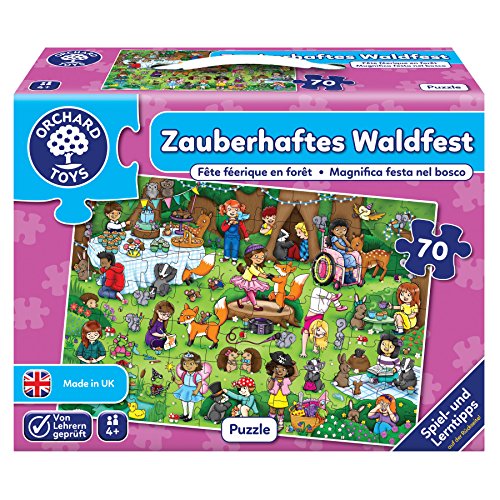 ORCHARD TOYS 10242 - Puzzle, Zauberhaftes Waldfest, 70 Teile, 61 x 42 cm von Orchard Toys