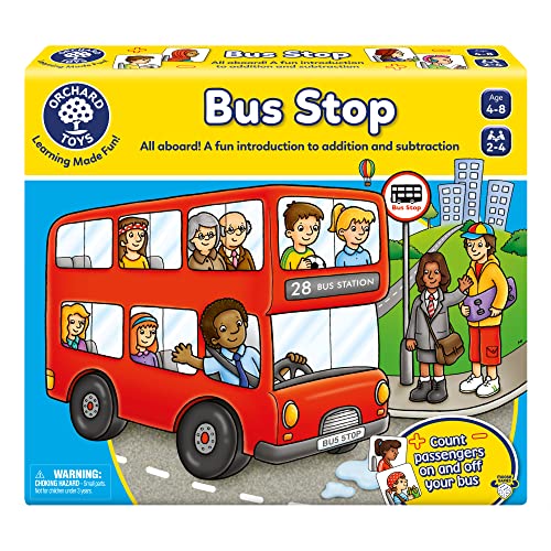 ORCHARD TOYS Moose Games Bus Stop Game Eine lustige Einführung in Addition und Subtraktion - Nehmen Sie Passagiere auf Ihrem Bus auf und geben Sie sie ab für 4-8 Jahre und für 2-4 Spieler ORCHARD TOYS Moose Games Bus Stop Game Eine lustige Einführung in Addition und Subtraktion - Nehmen Sie Passagiere auf Ihrem Bus auf und geben Sie sie ab für 4-8 Jahre und für 2-4 Spieler von Orchard Toys