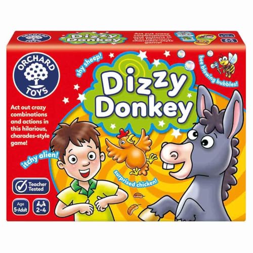 Orchard Toys Dizzy Donkey Game, A Charades Style Action and Performance Game, Family Games, Educational Games and Toys, Perfect for Kids Age 5- Adult von Orchard Toys