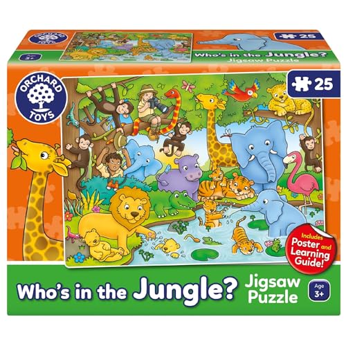Orchard Toys Who's in The Jungle? Puzzle 25-teiliges Dschungel-Puzzle für Kinder ab 3 Jahren, inklusive Poster und Lernanleitung (evtl. Nicht in Deutscher Sprache) Orchard Toys Who's in The Jungle? Puzzle 25-teiliges Dschungel-Puzzle für Kinder ab 3 Jahren, inklusive Poster und Lernanleitung (evtl. Nicht in Deutscher Sprache) von Orchard Toys