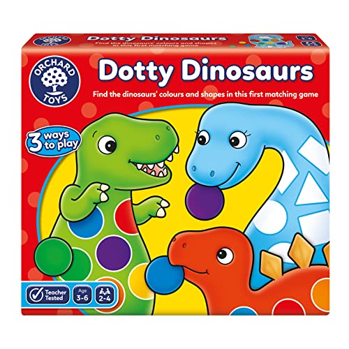 Orchard Toys Dotty Dinosaurs Game, Colour and Shape Game for Children, 2 Games in 1, Perfect for Children Age 3-6, Educational Toy Game von Orchard Toys