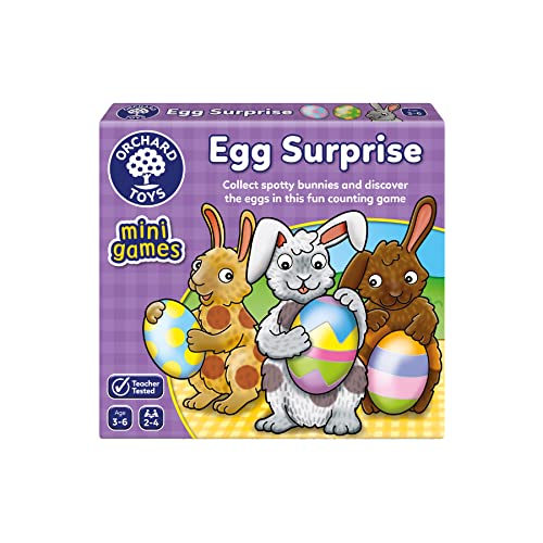 Orchard Toys Egg Surprise Game, Kleines und kompaktes Spiel, Reisespiel, Zahlen- und Zählspiel für Kinder im Alter von 3-6 Jahren von Orchard Toys