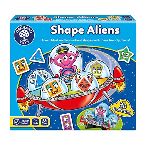 Orchard Toys Shape Aliens Game, Space Themed Board Game, Family Fun, Family Game, Perfect for Kids Age 3-6 von Orchard Toys
