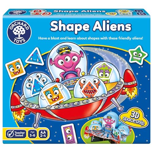 Orchard Toys Shape Aliens Game, Space Themed Board Game, Family Fun, Family Game, Perfect for Kids Age 3-6 von Orchard Toys