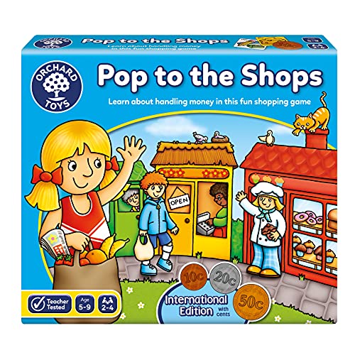 Orchard Toys International Pop to The Shops Game, Helps Teach Handling Money (Cents) and Giving Change, Perfect for Ages 5-9, Develops Money Skills von Orchard Toys
