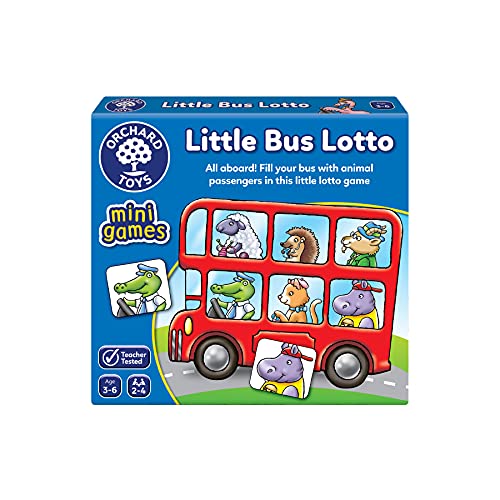 Orchard Toys Little Bus Lotto Mini Game, Small and Compact, Travel Game, Fun Memory Game for Ages 3-6, Educational Game Toy von Orchard Toys
