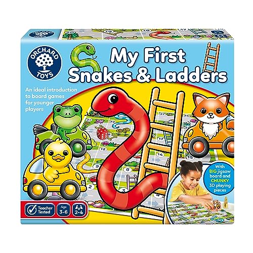 Orchard Toys - My First Snakes and Ladders Game ist EIN ideales erstes Spiel für Kinder im Alter von 3-6 Jahren Orchard Toys - My First Snakes and Ladders Game ist EIN ideales erstes Spiel für Kinder im Alter von 3-6 Jahren von Orchard Toys