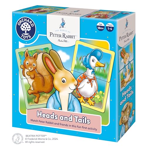 Orchard Toys Peter Rabbit™ Kopf- und Schwanzspiel – passende Paare und Memory-Spiel für Kinder – Baby- und Kleinkindspielzeug – Lernspiele für Jungen und Mädchen ab 18 Monaten – 1–4 Spieler von Orchard Toys