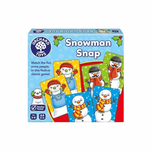 Orchard Toys - Schneemann Snap Spiel, Weihnachtsspiel, klein und kompakt, Bildungsspiel, für Kinder von 3-7 Jahren von Orchard Toys