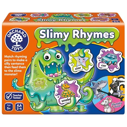 Orchard Toys Slimy Rhymes Spiel, pädagogisches Reimspiel, hilft Reimwörter zu lehren, Alphabetisierungsspiel, Lernspiel, ab 5 Jahren Orchard Toys Slimy Rhymes Spiel, pädagogisches Reimspiel, hilft Reimwörter zu lehren, Alphabetisierungsspiel, Lernspiel, ab 5 Jahren von Orchard Toys