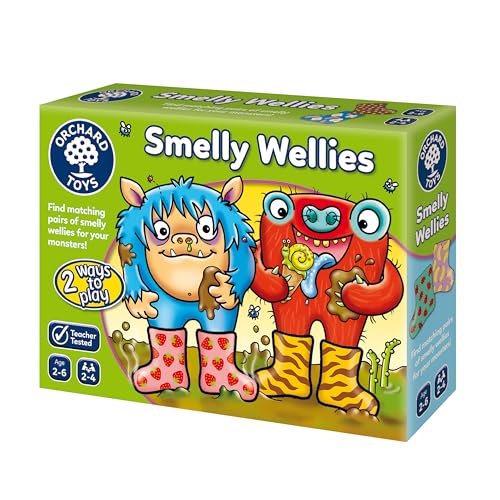 Orchard Toys Smelly Wellies Game, Educational Game for Children Aged 2-6, First Matching Game, Develops Matching & Memory Skills, Two Ways to Play von Orchard Toys