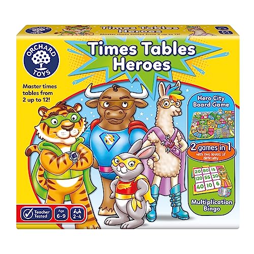 Orchard Toys Times Tables Heroes Maths Game for Children to Learn and Practise Times Tables 2-12, Maths Toys, Multiplication Bingo & Educational Board Game, Makes Maths Fun, Games for Kids 6+ Orchard Toys Times Tables Heroes Maths Game for Children to Learn and Practise Times Tables 2-12, Maths Toys, Multiplication Bingo & Educational Board Game, Makes Maths Fun, Games for Kids 6+ von Orchard Toys