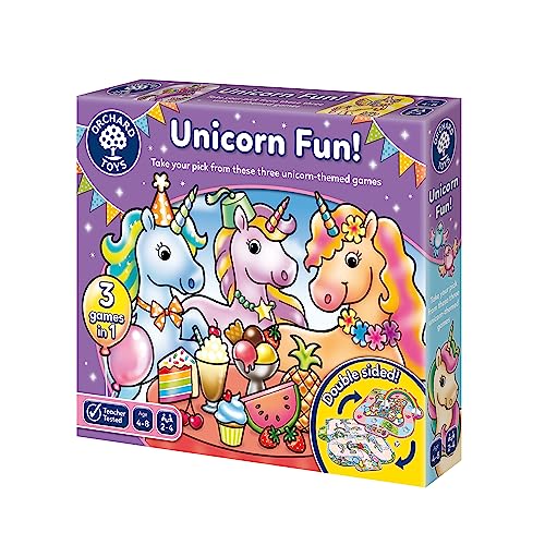 Orchard Toys - Unicorn Fun Spiel, 3 Spiele in 1, Einhornspiele, Zuordnungs- und Gedächtnisspiele, für Kinder im Alter von 4-8 Jahren, Geburtstagsgeschenk Orchard Toys - Unicorn Fun Spiel, 3 Spiele in 1, Einhornspiele, Zuordnungs- und Gedächtnisspiele, für Kinder im Alter von 4-8 Jahren, Geburtstagsgeschenk von Orchard Toys