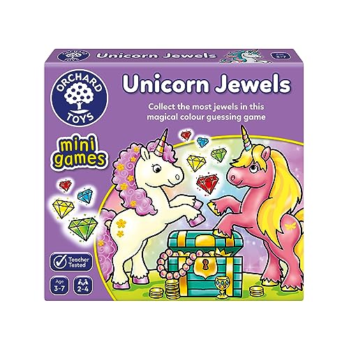Orchard Toys Unicorn Jewels Colour Matching Travel Games for Learning Colours, Mini Board Game, Unicorn Game for 3+ Year Olds, Toddlers, Kids, Family Game for Unicorn Gifts, Educational Birthday Party von Orchard Toys