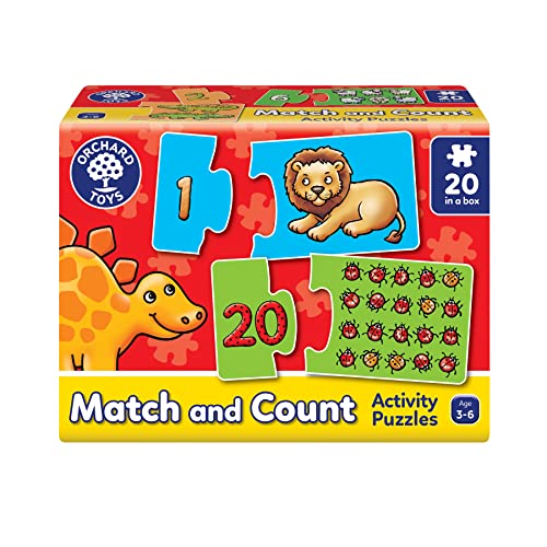 Orchard Toys Match and Count Jigsaws, Learn to Count from 1-20, Match Number and Picture, 20 in a Box, Educational, Number Skills for Kids Age 3+ von Orchard Toys