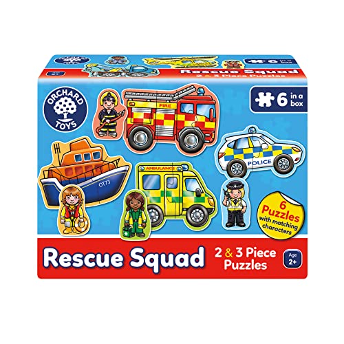 Orchard Toys Rescue Squad Jigsaw Puzzle, A Collection of 6 Puzzles Featuring 2 and 3 Pieces Perfect for Little Hands, Perfect for Ages 2+ von Orchard Toys