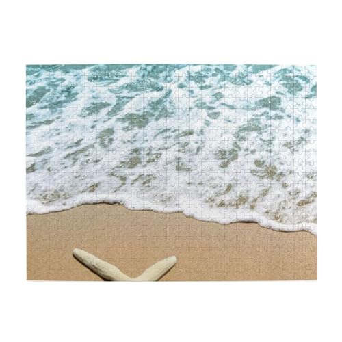 3D Schöne Seestern Am Strand Sanddruck Jigsaw Personalisiertes Puzzle Holzpuzzle Lustiges Puzzle 500 Teile Für Erwachsene Geburtstagsgeschenk von OrcoW