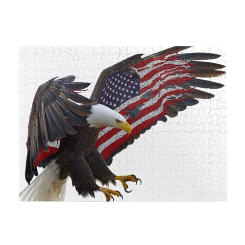 American Eagle Flag Print Jigsaw Personalisiertes Puzzle Holzpuzzle Lustiges Puzzle 500 Teile Für Erwachsene Geburtstagsgeschenk von OrcoW