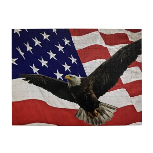 American Flag Fly Eagle Print Jigsaw Personalisiertes Puzzle Holzpuzzle Lustiges Puzzle 500 Teile Für Erwachsene Geburtstagsgeschenk von OrcoW