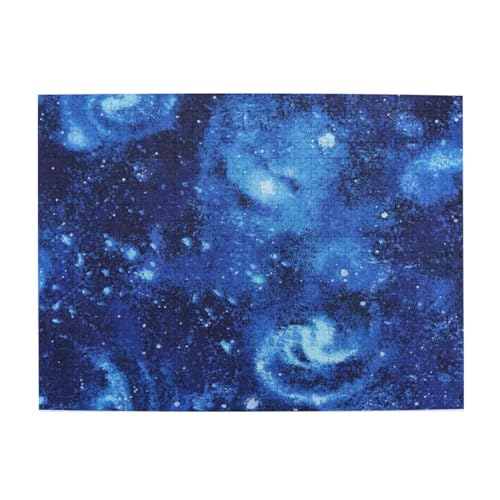 Blue Universe Space Galaxy Print Jigsaw Personalisierte Puzzle Holzpuzzle Lustiges Puzzle 500 Teile Für Erwachsene Geburtstagsgeschenk von OrcoW