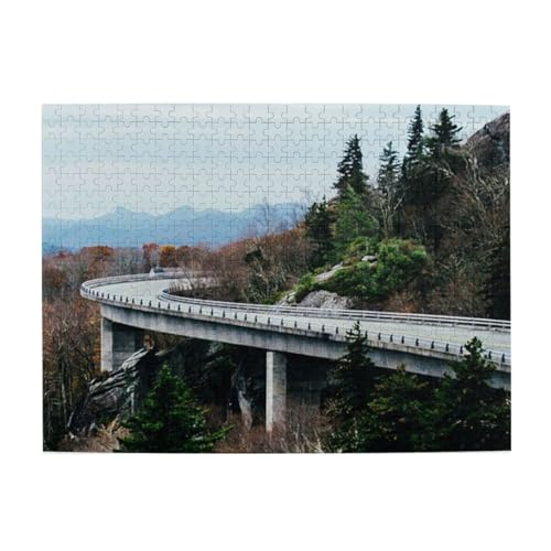 Blue Ridge Parkway Road Bridge Print Jigsaw Personalisiertes Puzzle Holzpuzzle Lustiges Puzzle 500 Teile Für Erwachsene Geburtstagsgeschenk von OrcoW