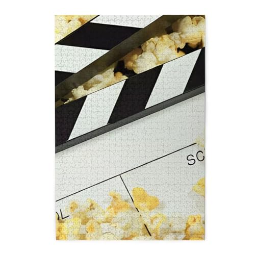 Cinema Clapboard And Popcorn Print Jigsaw Personalized Puzzle Wooden Puzzle Funny Puzzle 500 Pieces For Adult Birthday Xmas Gift von OrcoW