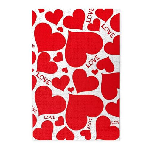 Love Heart Print Jigsaw Personalisiertes Puzzle Holzpuzzle Lustiges Puzzle 1000 Teile Für Erwachsene Geburtstag Xmas Geschenk von OrcoW