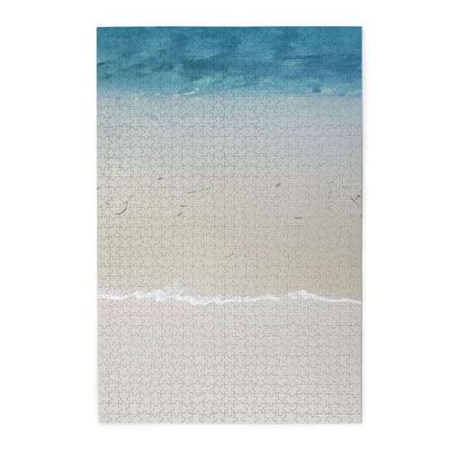 Strand-Puzzle, klares Meer, Sanddruck, personalisierbar, Holzpuzzle, lustiges Puzzle, 500 Teile, für Erwachsene, Geburtstag, Weihnachtsgeschenk von OrcoW
