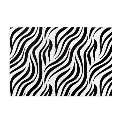 Zebra Print Jigsaw Personalised Puzzle Wooden Puzzle Funny Puzzle 1000 Pieces For Adult Birthday Xmas Gift von OrcoW
