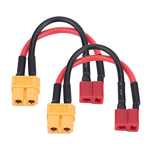 2pcs Aktualisierte T Stecker Männlich auf Weibliches Kabel, 14AWG 10 cm 3,9 Zoll Langlebig T Stecker Weiblich an Kabel für RC Lipo (T-Plug weiblicher Kopf, um XT60 Weibchen zu drehen) von Oreilet