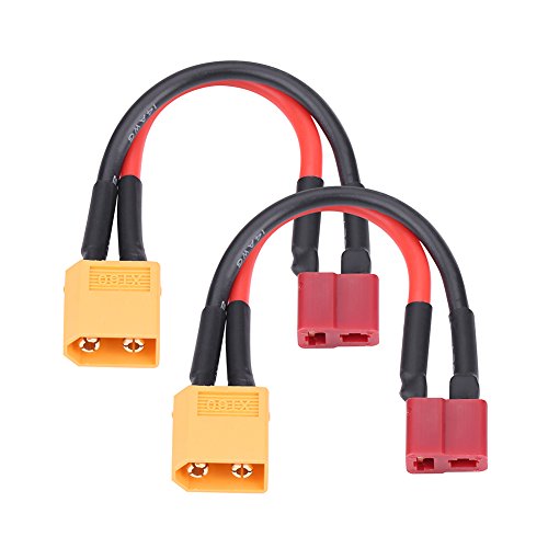 Oreilet 2pcs Aktualisierte T Stecker Männlich auf Weibliches Kabel, 14AWG 10 cm 3,9 Zoll Langlebig T Stecker Weiblich an Kabel für RC Lipo (T-Plug weiblicher Kopf, um den männlichen Kopf) von Oreilet