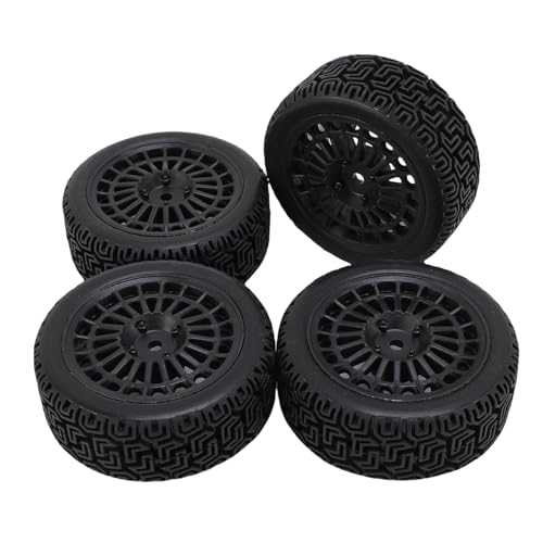 Oreilet 4PCS NEU 1/10 RC auf Straßenauto Reifen und Rädern für TT01 XV02 94123, Robuster Premium Plastik Profi Rally Auto Labyrinth Rand Rand (Black) von Oreilet