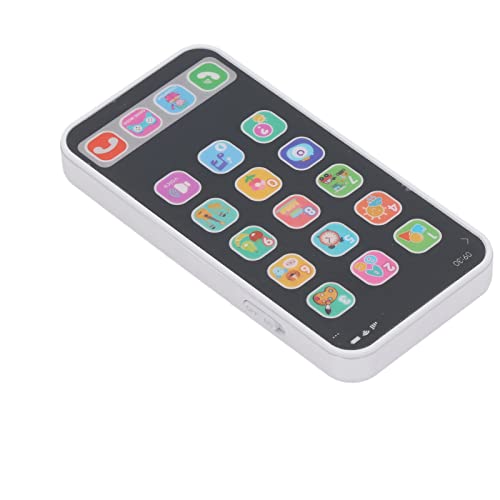 Oreilet Intelligent Smart Toy Telefon, Multifunktionsbaby Simulation Handyspielzeug mit Musiklichtfunktion für Kleinkinder Geburtstag Frühes Lernen Rollenspiele (Englisches Weiß) von Oreilet