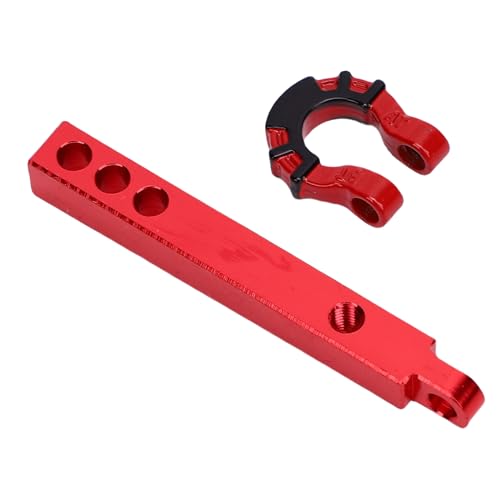 Oreilet RC -Anhängerkupplung Hitch Towhaken, Metall RC Anhänger Haken Hitch Receiver Climbing Tow -Häzchen Kit für 1/8 1/10 Scale Crawler (rote Schnalle) von Oreilet