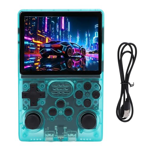 Oreilet Retro Gaming -Konsole, 3,5 -Zoll -IPS 640x480 Bildschirm Retro Video Gaming Console 256 GB Speicher 30000 Spiele in 45 Emulator (Transparentes Grün) von Oreilet