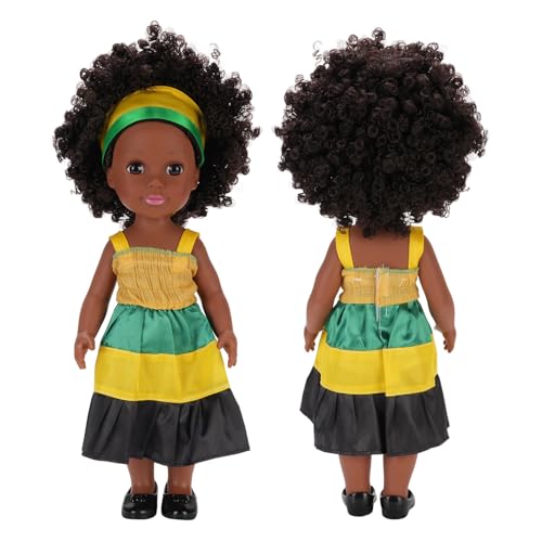 Oreilet Schwarze Babypuppe, 14 Zoll Weiche Plastik Amerikanische Afrika Baby Girl Puppe, Realistische Wiedergeborene Babypuppe Im Alter von 2 3 4 5 6, Lockiges Haar, Geburtstagsgeschenk Oreilet Schwarze Babypuppe, 14 Zoll Weiche Plastik Amerikanische Afrika Baby Girl Puppe, Realistische Wiedergeborene Babypuppe Im Alter von 2 3 4 5 6, Lockiges Haar, Geburtstagsgeschenk von Oreilet