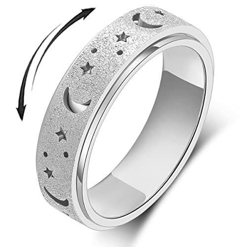 OreilleStar Angst Ring für Frauen Spinner Ring Edelstahl Fidget Ring Fidget Toys Erwachsene Spinner Ringe Fidgit Ring Männer Silber Größe 8 OreilleStar Angst Ring für Frauen Spinner Ring Edelstahl Fidget Ring Fidget Toys Erwachsene Spinner Ringe Fidgit Ring Männer Silber Größe 8 von OreilleStar