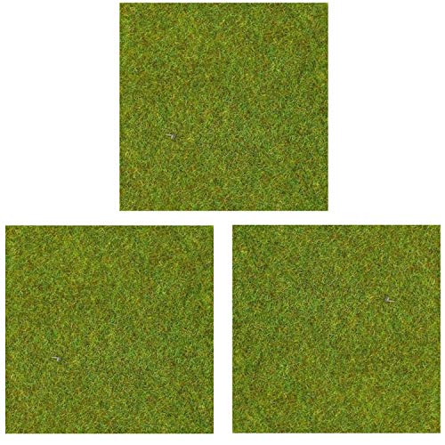 OrgMemory Modellbau Grasmatte, (3pcs, 50x50cm), Modell Train Landschaft für Modell Landschaft (Hellgrün) von OrgMemory