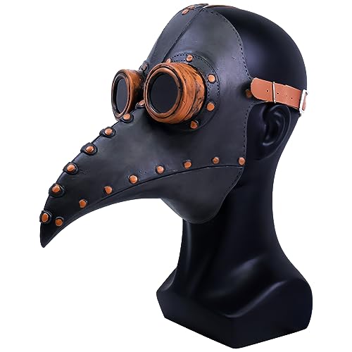 Orgoue Pest Doctor Maske, Plague Doctor Pestmaske für Herren Erwachsene, Halloween Karneval Cosplay Party von Orgoue