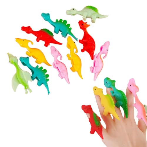 Orgrul 20 Stück Dinosaurier Schleuder Spielzeug Stretchy Finger Katapult startender Dinosaurier Klebespielzeug in Dinosaurierform Dinosaurier Schleuder Gummi Spielzeug Zufällige Farbe von Orgrul