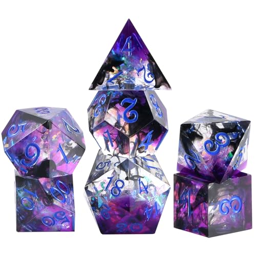 OriCraft Dark Magic Dice DND-Würfel-Set, Dungeons and Dragons, polyedrisches Rollenspiel, Gaming-Würfel, schwarz, Unterwasserwelt, D20, scharfe Ecken, magische Welt, 7er-Set, Halloween-Würfel OriCraft Dark Magic Dice DND-Würfel-Set, Dungeons and Dragons, polyedrisches Rollenspiel, Gaming-Würfel, schwarz, Unterwasserwelt, D20, scharfe Ecken, magische Welt, 7er-Set, Halloween-Würfel von OriCraft