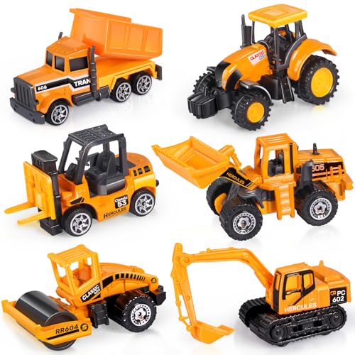 Oriate Baustellen Fahrzeuge 6 TLG Construction Diecast Set, Bulldozer, Gabelstapler, Bagger und andere pädagogische Indoor & Outdoor Spielzeugautos, Mini-Auto-Modelle, Kindertagsgeschenk Oriate Baustellen Fahrzeuge 6 TLG Construction Diecast Set, Bulldozer, Gabelstapler, Bagger und andere pädagogische Indoor & Outdoor Spielzeugautos, Mini-Auto-Modelle, Kindertagsgeschenk von Oriate
