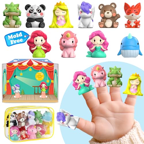 Oriate Märchen Fingerpuppen Kleinkind Spielzeug, Geschichten Zeit Puppets Spielzeug mit Pretend Play Stage, Badespielzeug für Kleinkinder mit Aufbewahrungstasche, 12m+ 10 Pcs Oriate Märchen Fingerpuppen Kleinkind Spielzeug, Geschichten Zeit Puppets Spielzeug mit Pretend Play Stage, Badespielzeug für Kleinkinder mit Aufbewahrungstasche, 12m+ 10 Pcs von Oriate