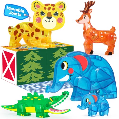 Oriate Magnet-Dschungeltier-Spielzeug für Kinder, magnetische Fliesen-Blöcke, 5 Stück magnetische Tiere für Kinder, bewegliche Gelenke, Zootiere, Match-Magnet-Bausteine, pädagogisches Reisespielzeug Oriate Magnet-Dschungeltier-Spielzeug für Kinder, magnetische Fliesen-Blöcke, 5 Stück magnetische Tiere für Kinder, bewegliche Gelenke, Zootiere, Match-Magnet-Bausteine, pädagogisches Reisespielzeug von Oriate